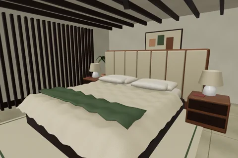 View inside Guest-pavilion bedroom